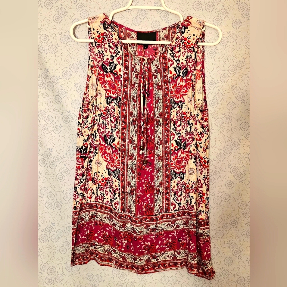Cynthia Rowley Women's Sleeveless Blouse ~ Large/ Red